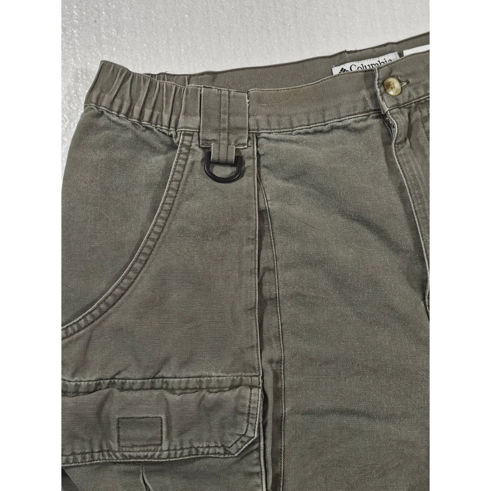 Columbia Mens Gray Green Cargo Hiking Shorts Size 36 Elastic Waist D-Ring XM4100 - Picture 3 of 7